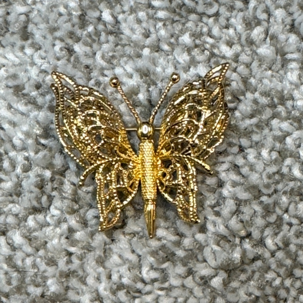 Monet Gold Butterfly Brooch